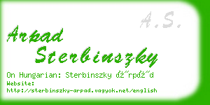 arpad sterbinszky business card